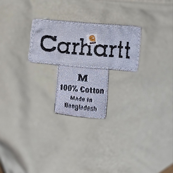 Carhartt Relaxed Fit Short Sleeve Khaki Button Down Medium - Picture 6 of 6